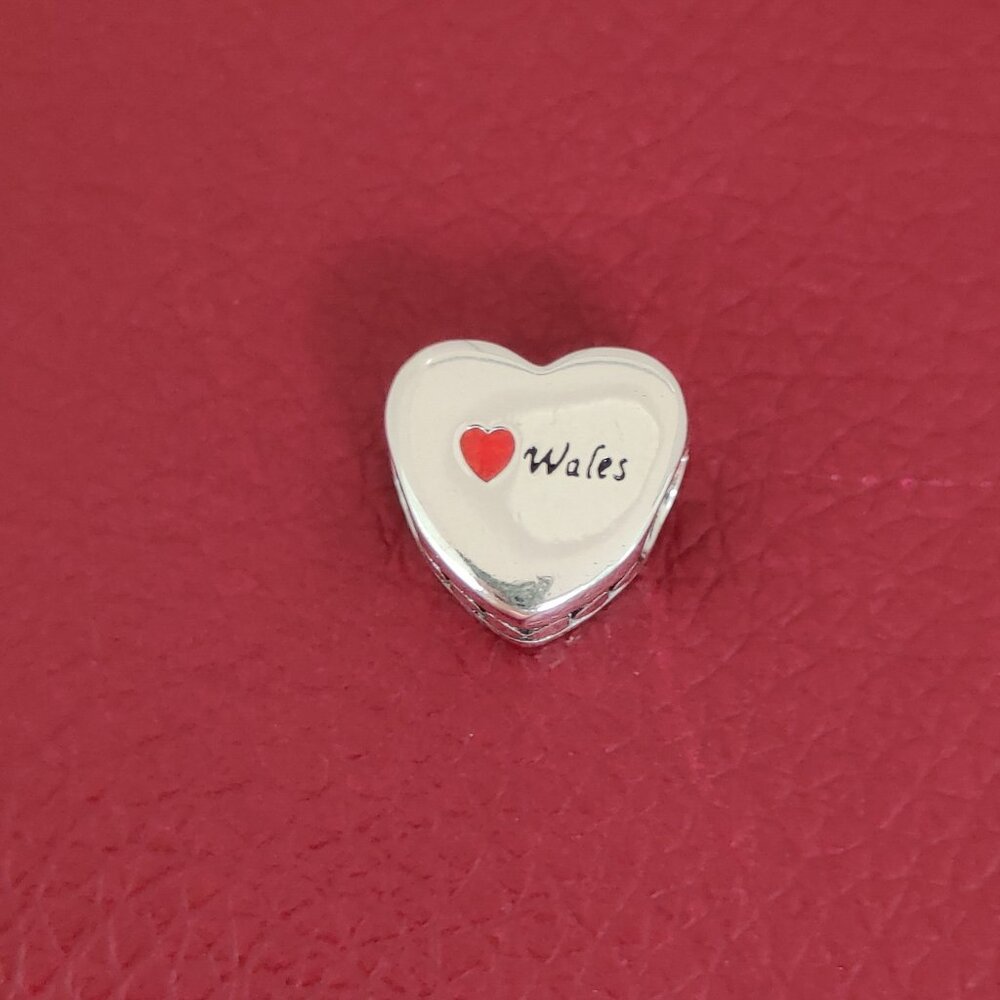 Pandora I Love Wales Heart Bead Charm S925 Silver Travel Destination Charm